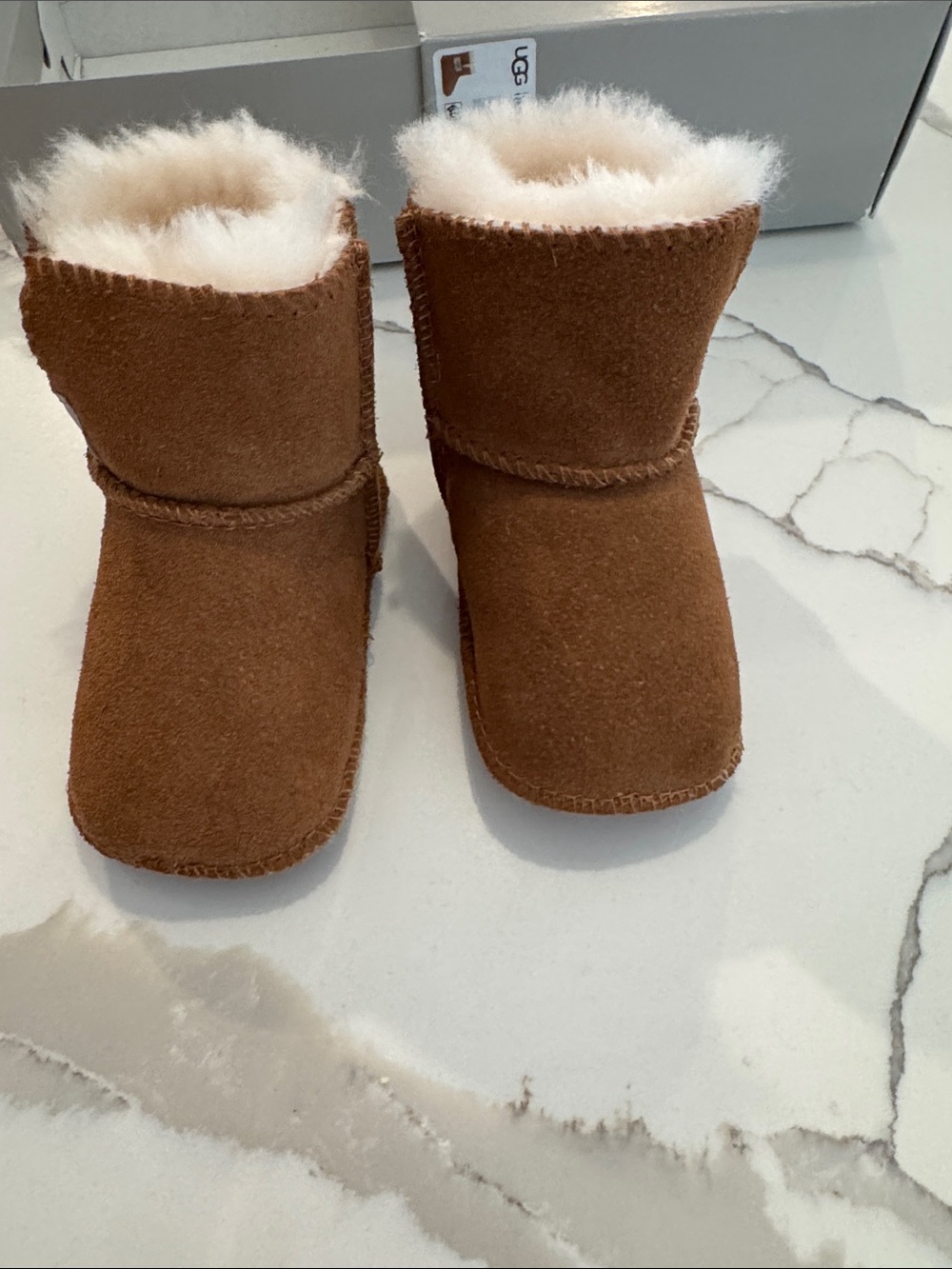 UGG Baby Brown Suede Shearling-Lined “Erin”